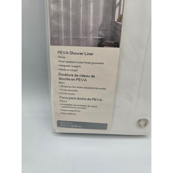 Style Selections White Peva Shower Curtain Liner 1072793 New - Picture 2 of 3